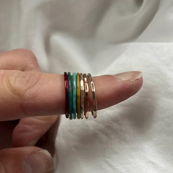 Hammered Stacking Rings - Picture 1 of 3